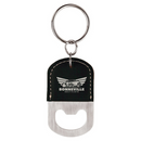 Leatherette Rounded Bottle Opener Keychain